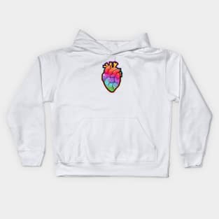 Rainbow anatomical heart Kids Hoodie